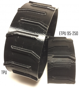 TPU vs. ETPU (Conductive and Flexible 3D printing filament ETPU 95-250 Carbon Black)